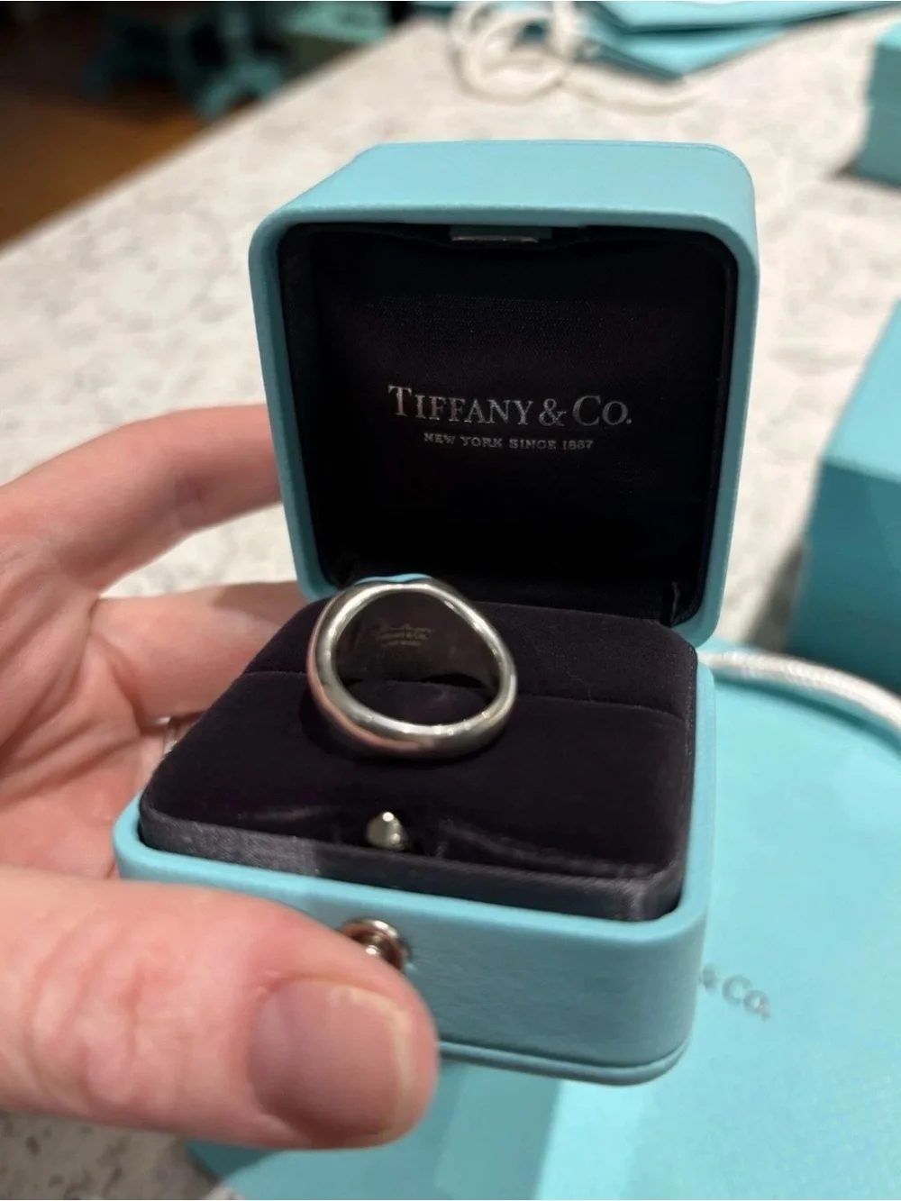 Tiffany & Co. Elsa Peretti Cabochon Heart Ring size 7